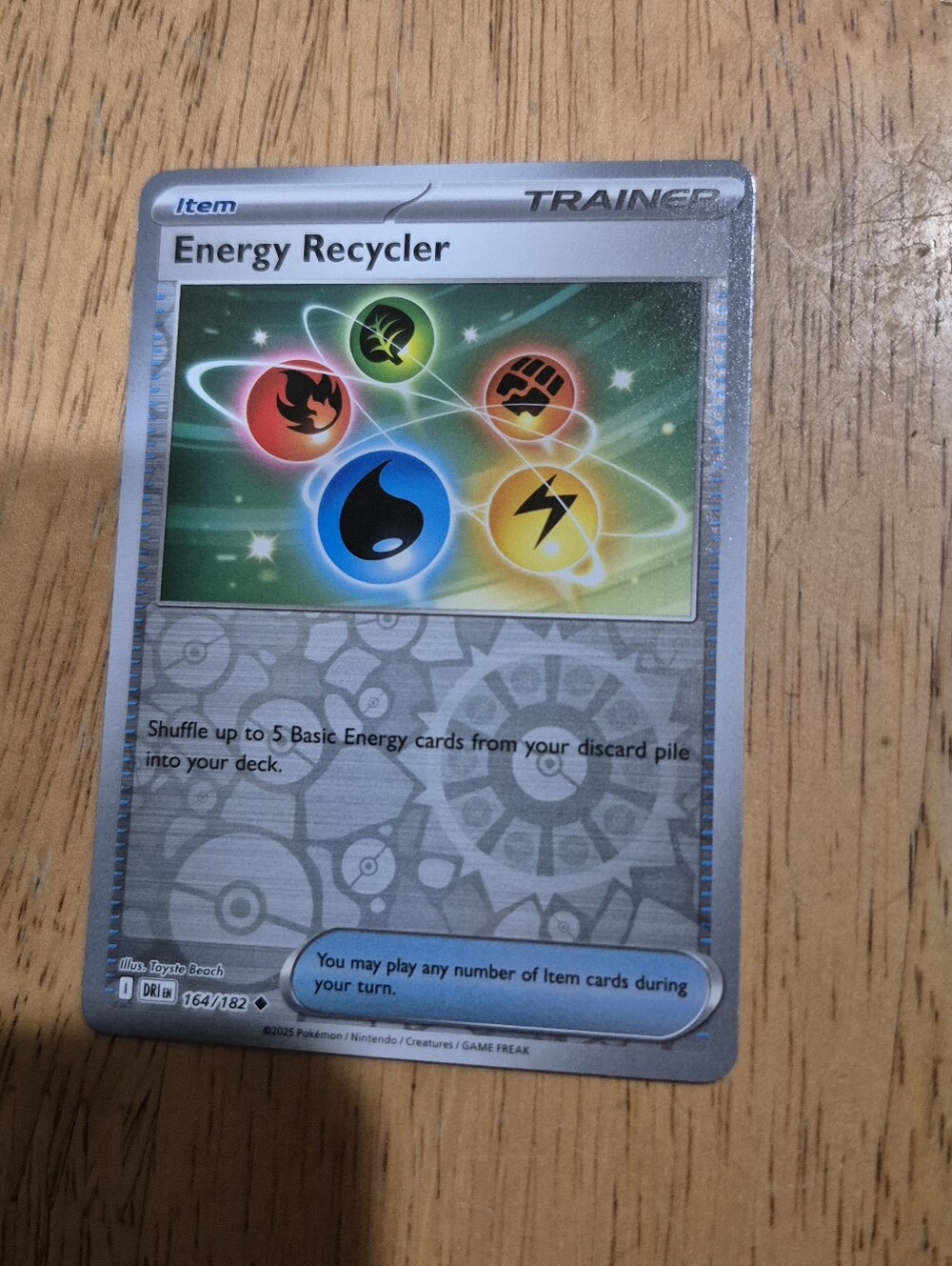 QTY 1 Pokémon Energy Recycler Trainer Item Card Multicolor